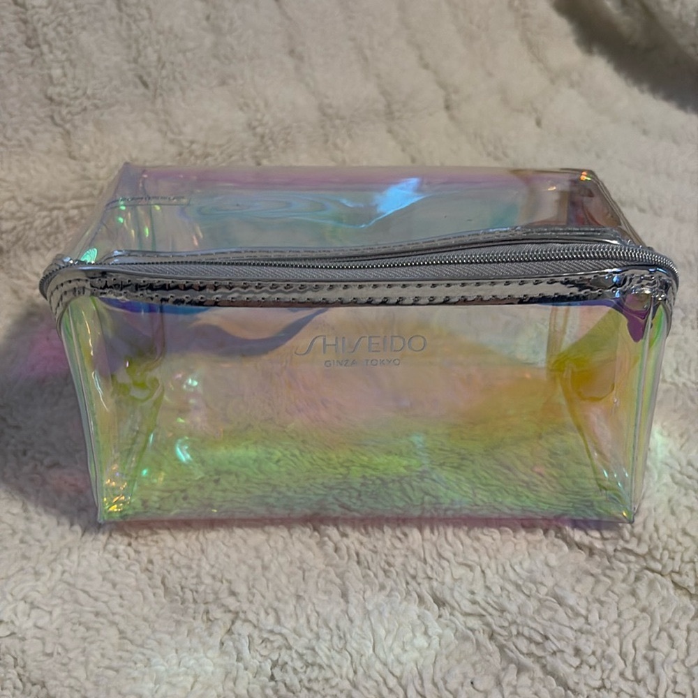 New Shiseido Iridescent Rectangular Zippered Beauty Case